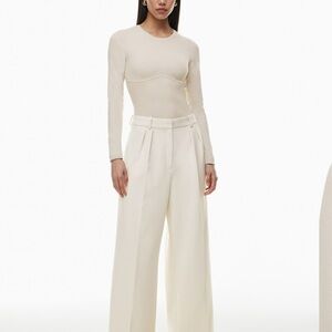 Babaton Beige Ribbed Sweater